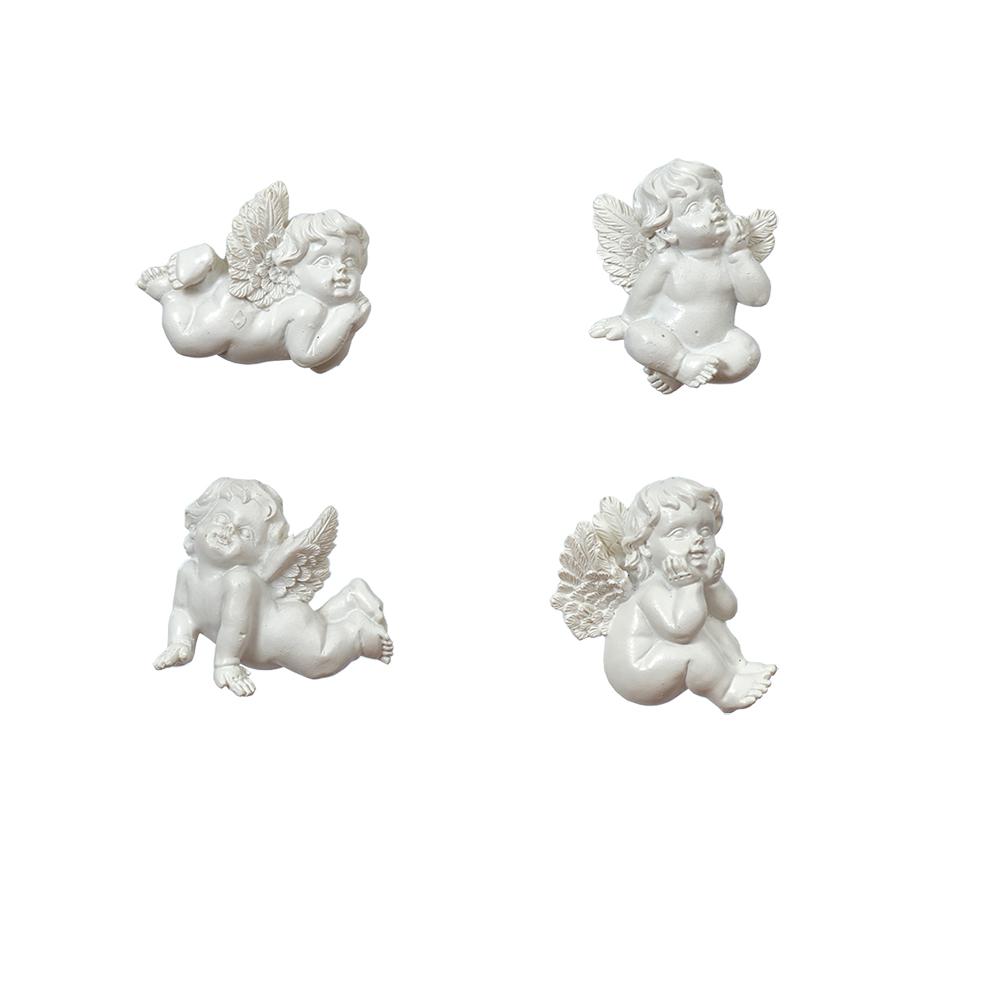 Hűtőmágnes angyalka, fehér, 5 cm