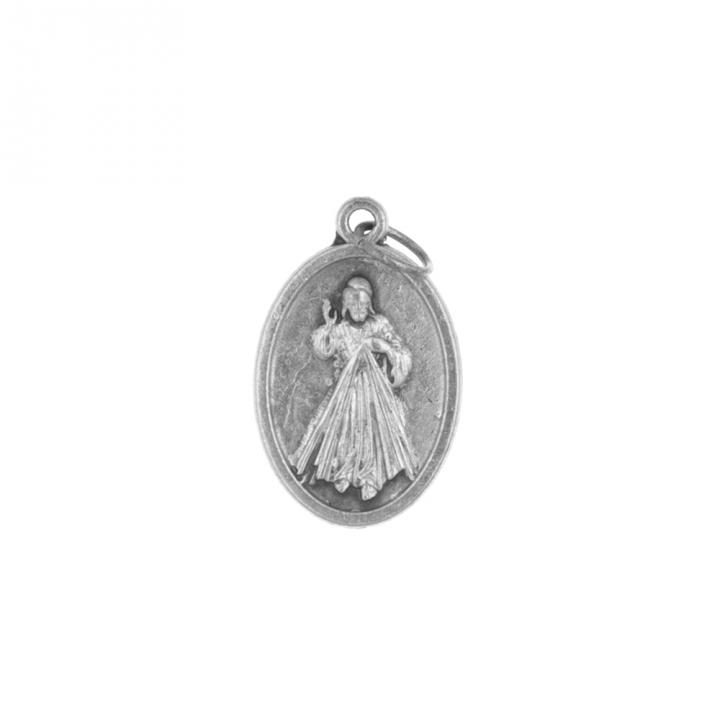 Guadalupei Mária - Irgalmas Jézus  ezüst színű, fém érem, 22 mm-es