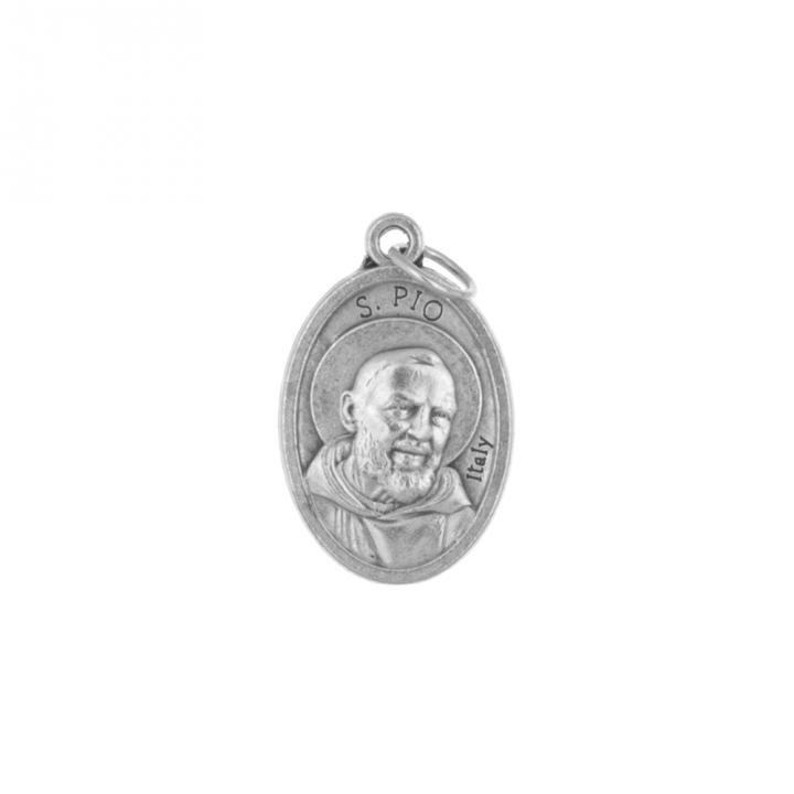  Szent Pio atya ezüst színű, fém érem, 22 mm-es