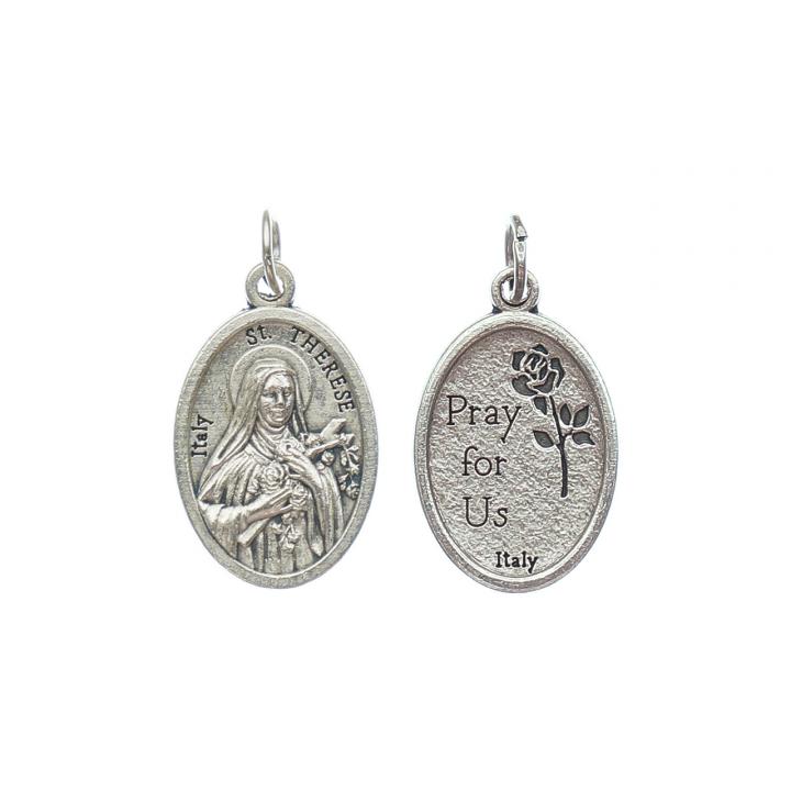 Kis Szent Teréz ezüst színű, fém érem, 22 mm-es