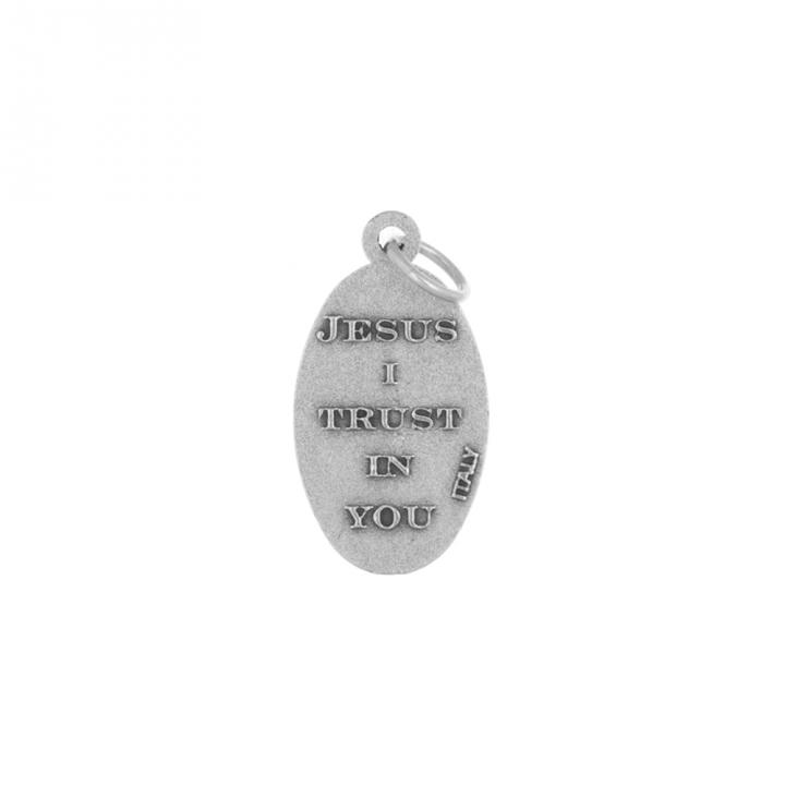 Irgalmas Jézus ezüst színű, fém érem, 18 mm-es