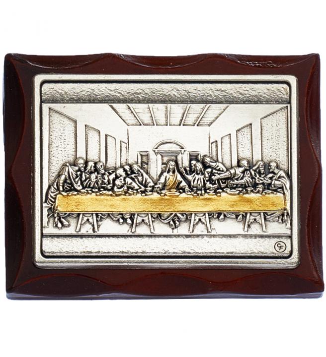 Szentkép, Utolsó vacsora, barna, 6 cm x 6,5 cm