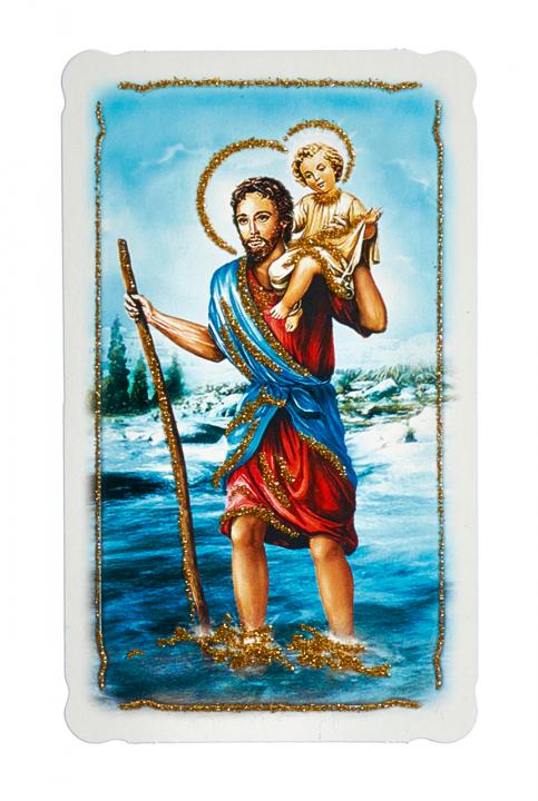 Szent Kristóf szentkép 6,5 cm x 10,5 cm-es