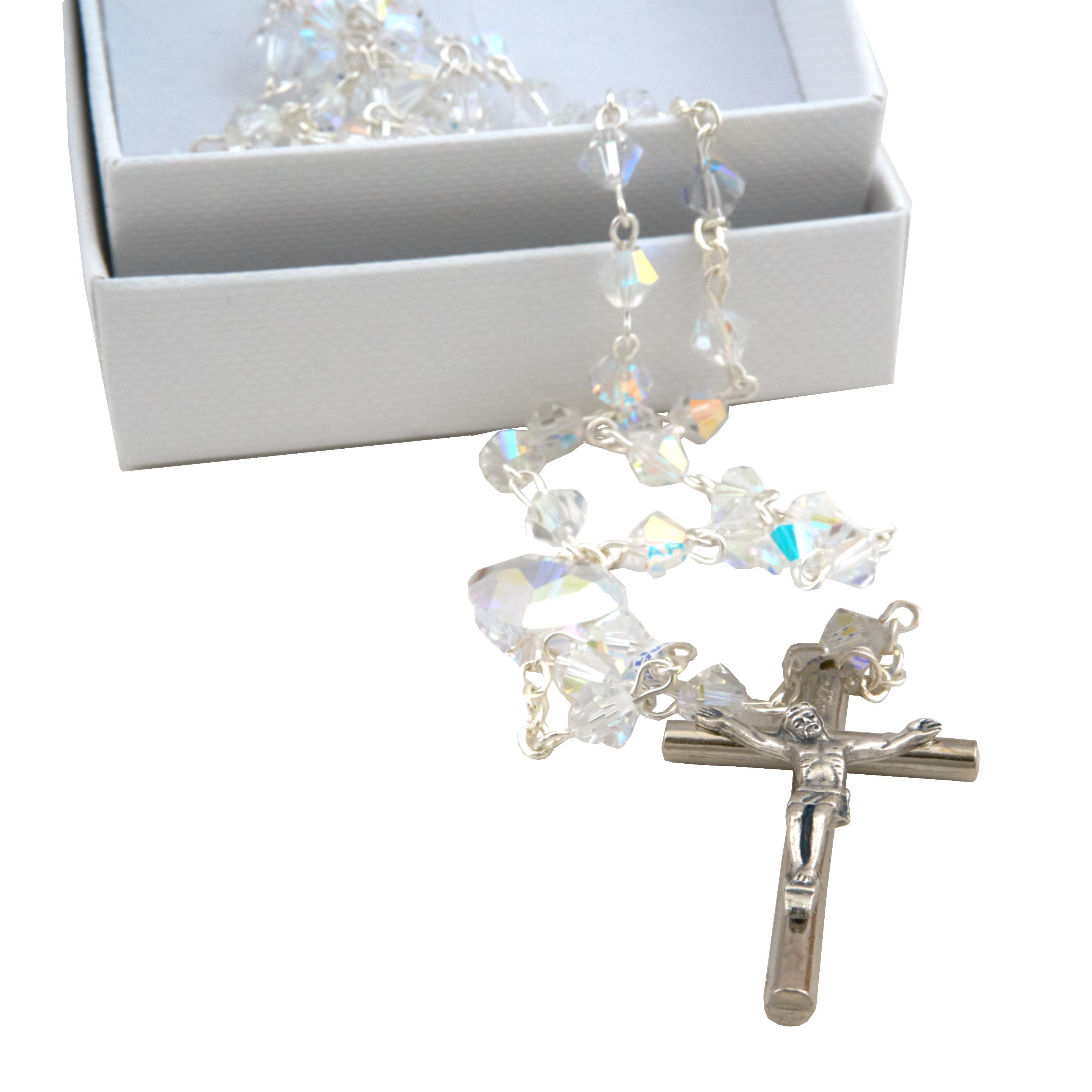 Swarovski kristály rózsafüzér Swarovski kristály középéremmel