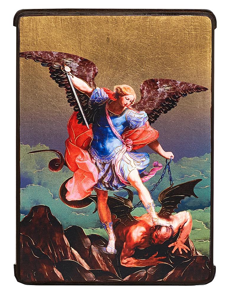 Ikon kép, Szent Mihály, 11,5x18,5 cm