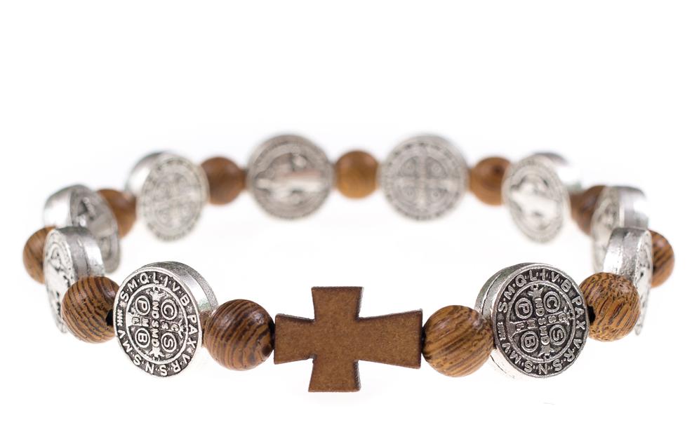 Fa karkötő Szent Benedek érmekkel