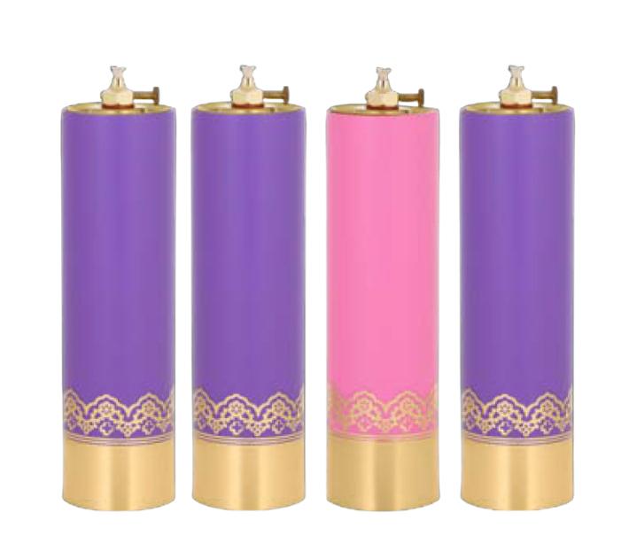 Olajgyertya, adventi szett, állítható kanócos, 22 cm-es 