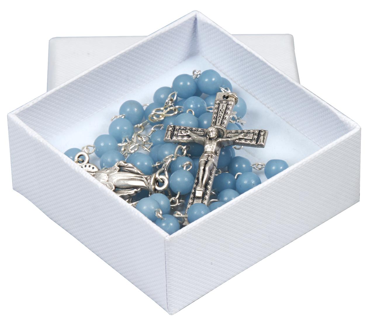 Angelit - ásvány 5-tizedes rózsafüzér