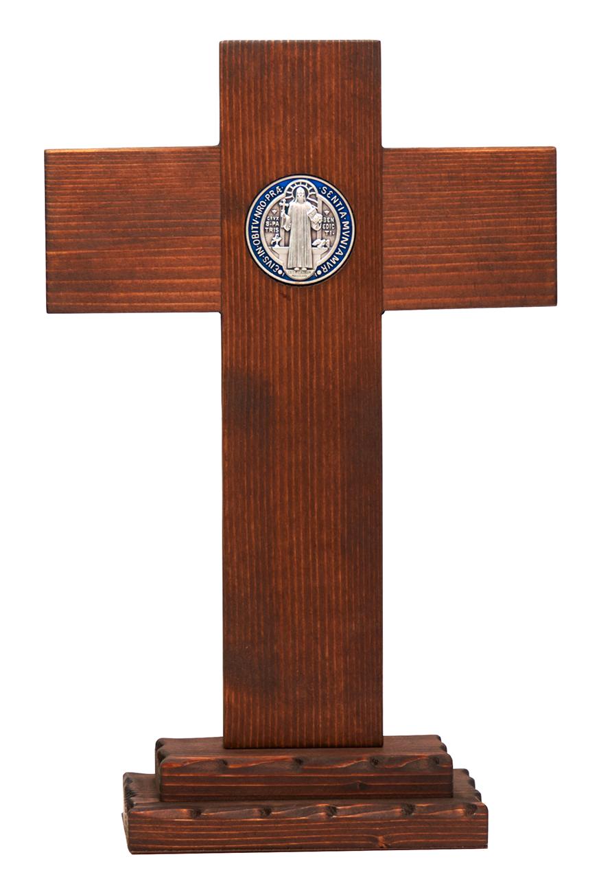Álló Szent Benedek feszület, 38 cm