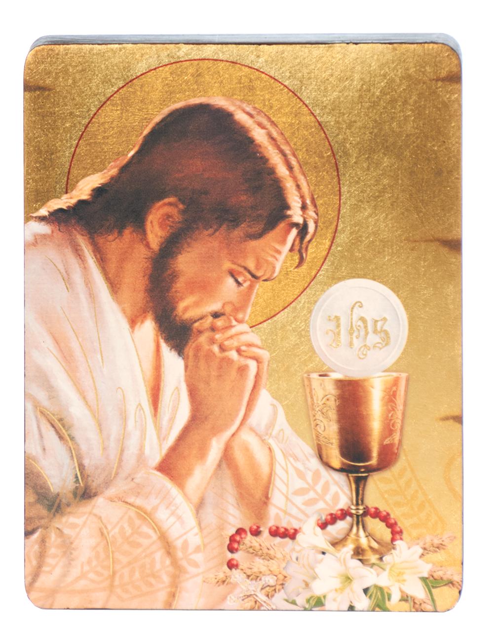 Ikon kép, Imádkozó Jézus, 10,5x13,5 cm