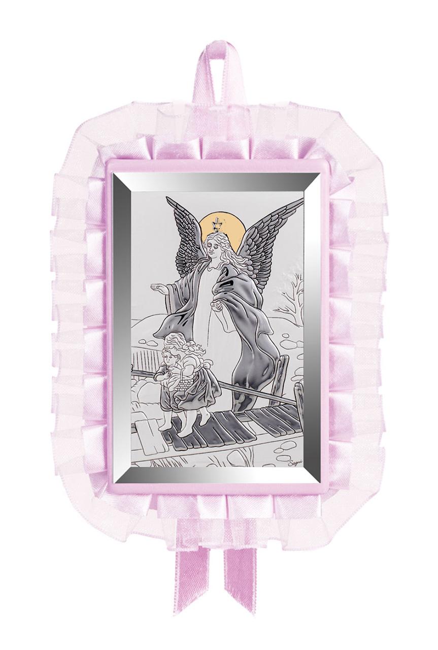 rozsaszin-emlekplakett-orzoangyal-a-gyerekekkel-ezust-bevonatos-fem-plakettel