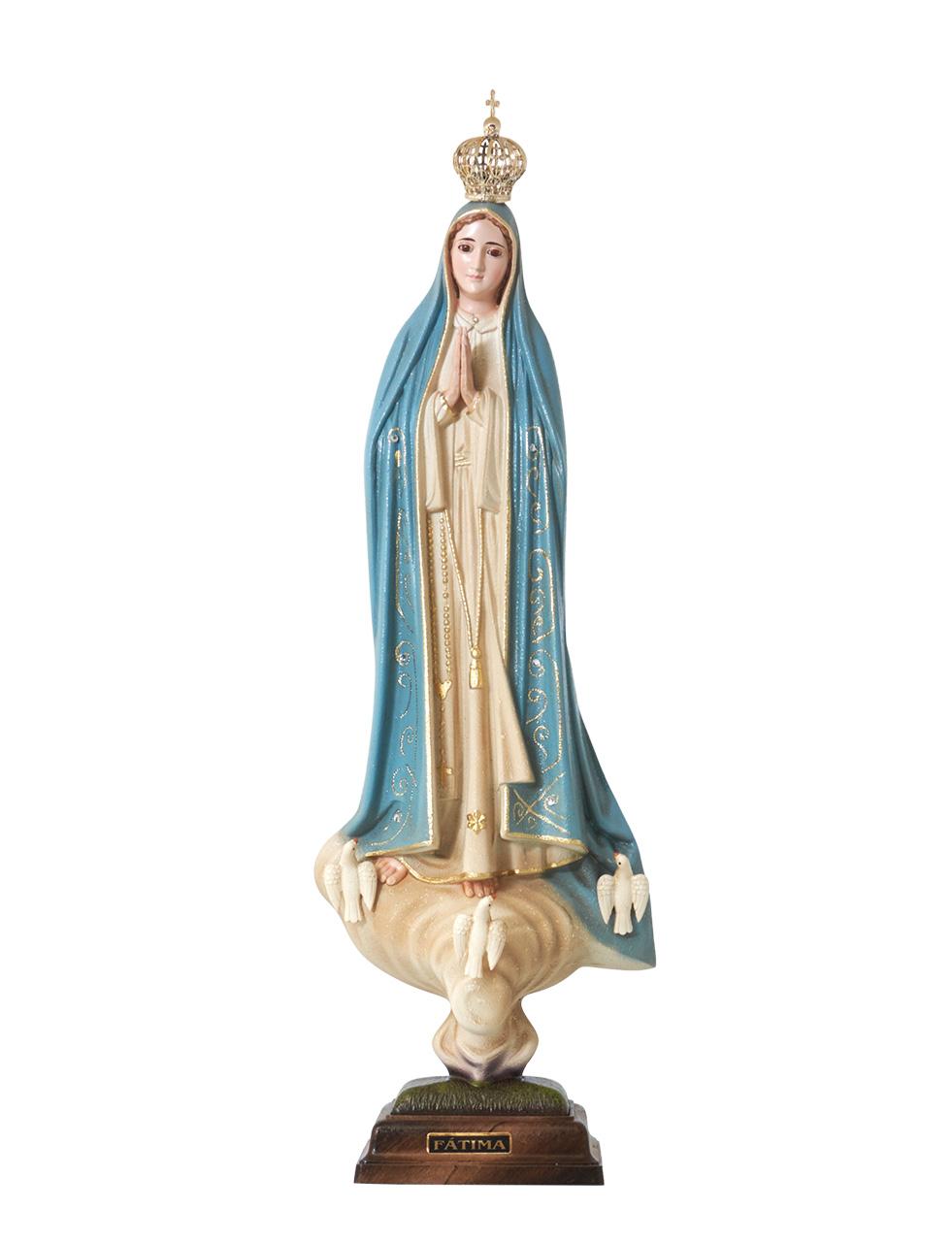 Fatimai Mária szobor, színes, 44 cm-es 
