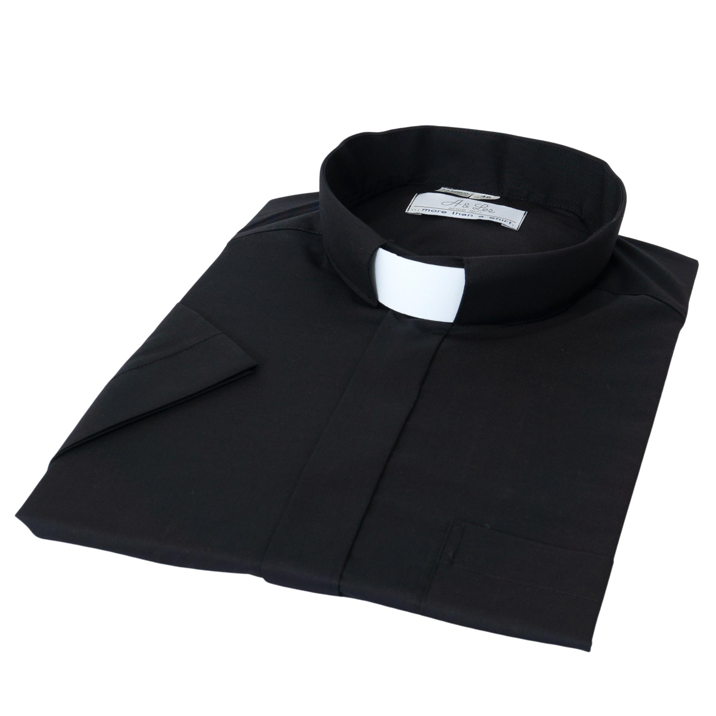 Civil papi ing rövid ujjú kolláréval, fekete színben