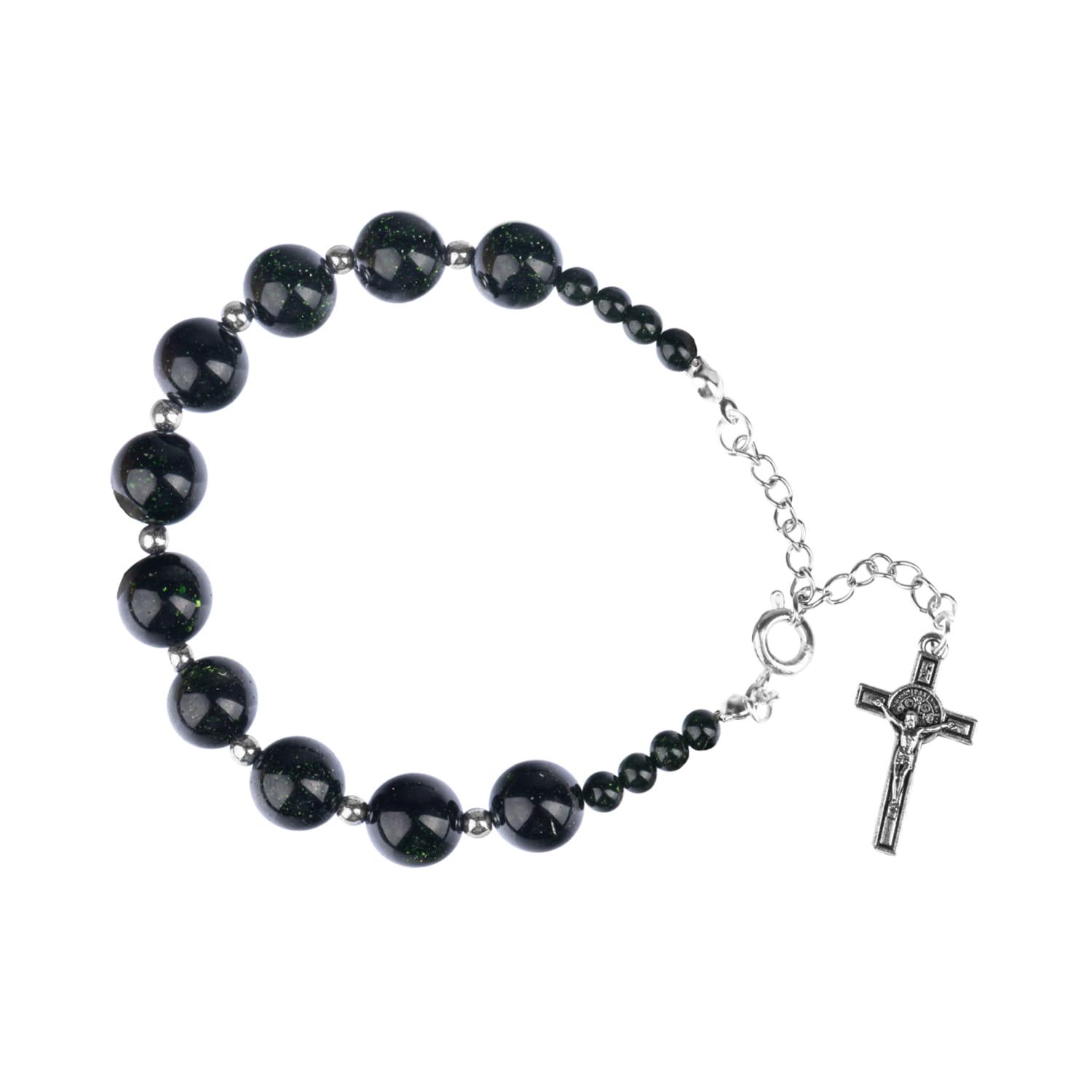 Napkő zöld karkötő, 10 mm, állítható