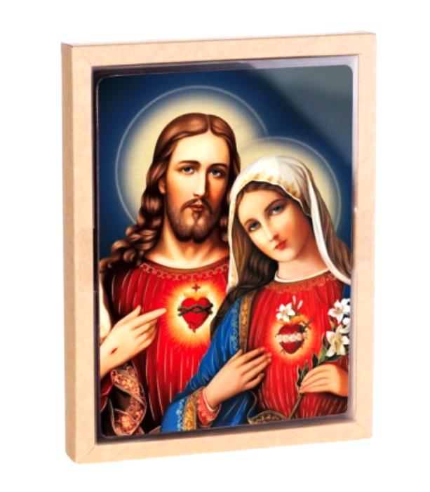 Ikon kép, Jézus Szíve - Mária Szíve, 11 x 14 cm