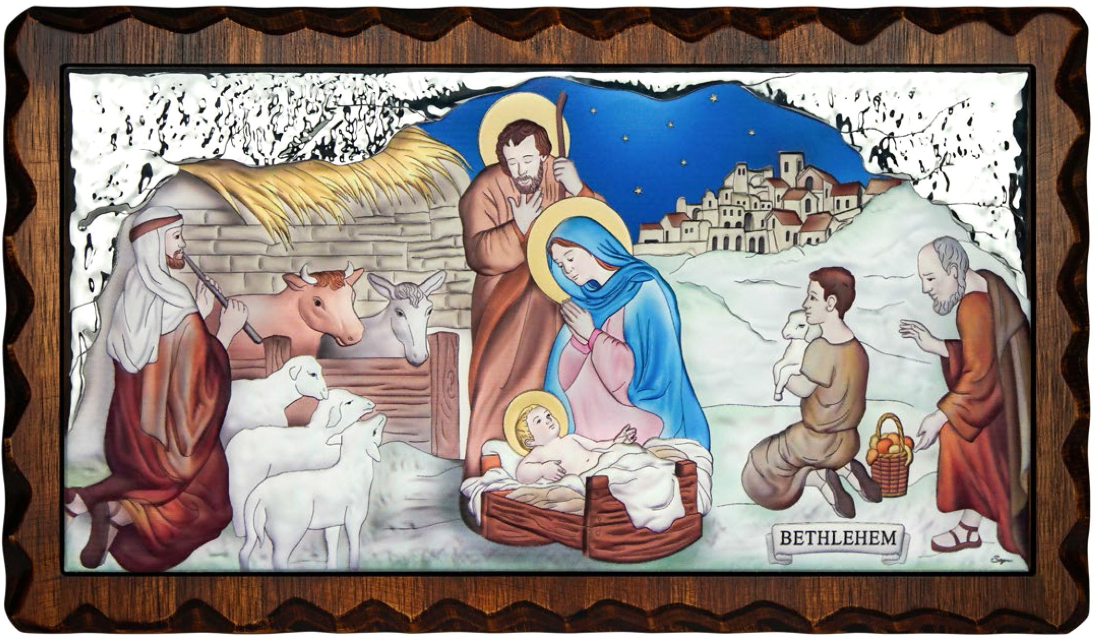 ezust-bevonatos-betlehem-szentkep-156-cm-x-27-cm-szines