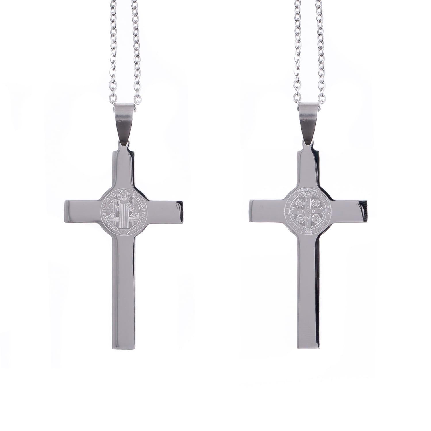 Nyaklánc fém Szent Benedek kereszttel