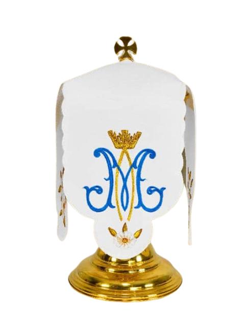 Cibóriumtakaró, Mária monogram hímzéssel (fehér)