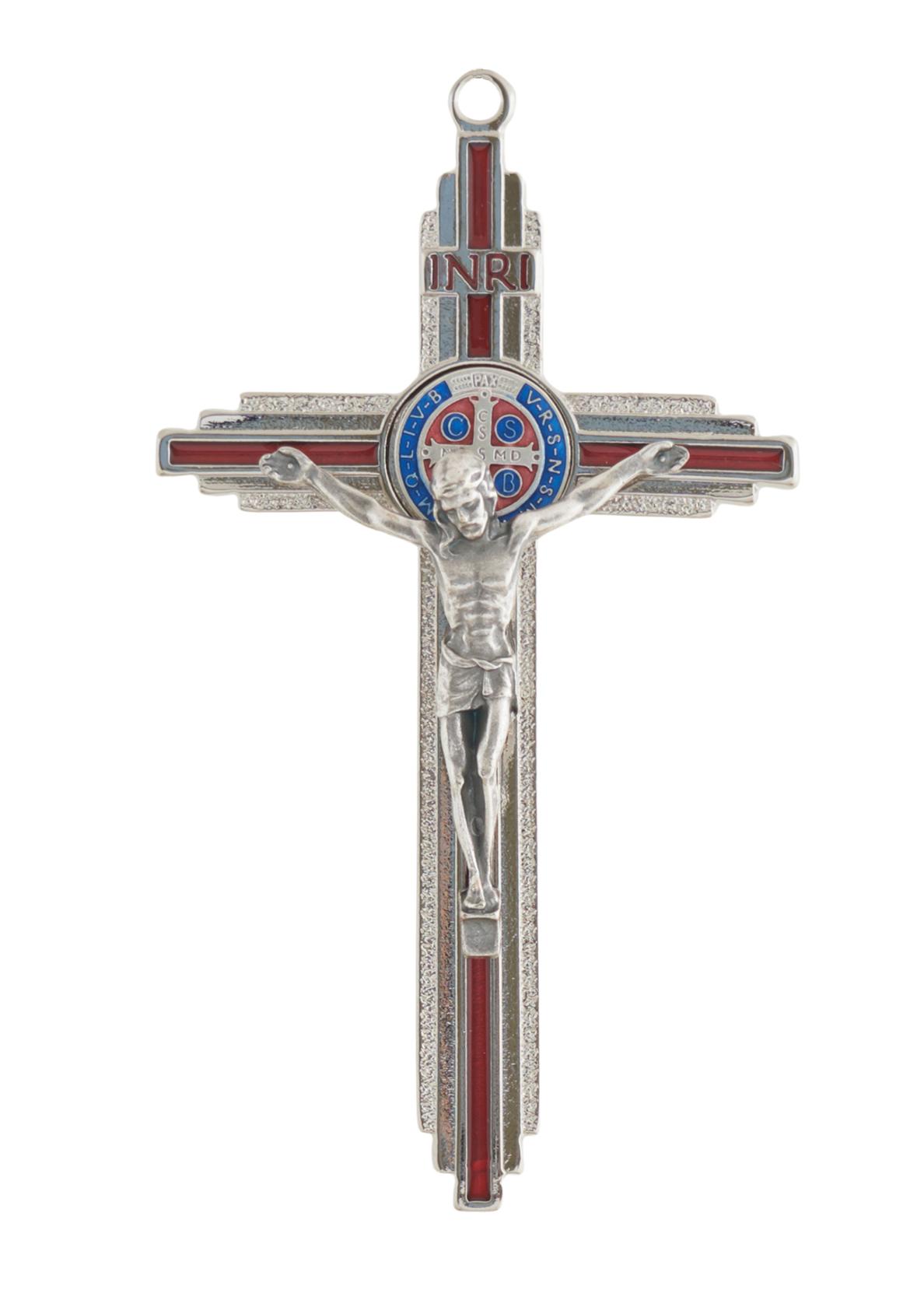 szent-benedek-fem-feszulet-ezustpiros-szinben-12-cmes