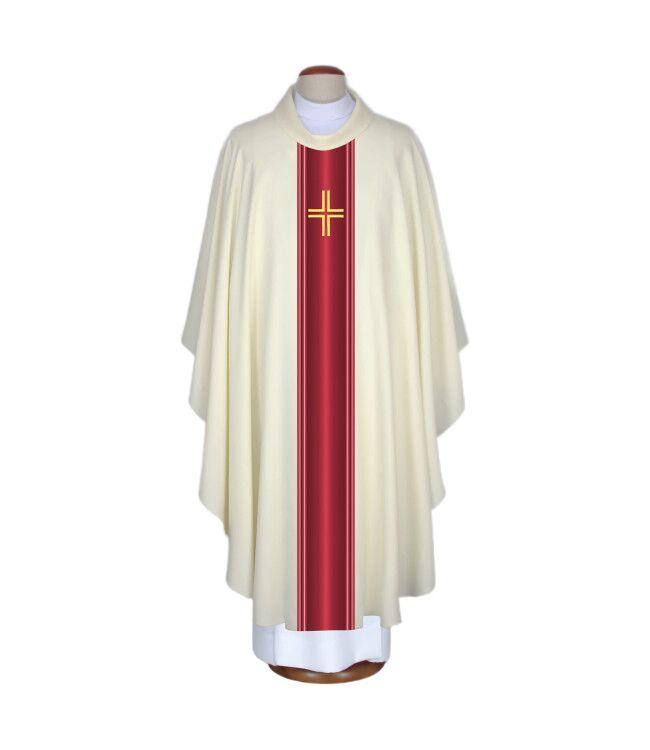 Miseruha (fehér) kereszt hímzéssel, stólával