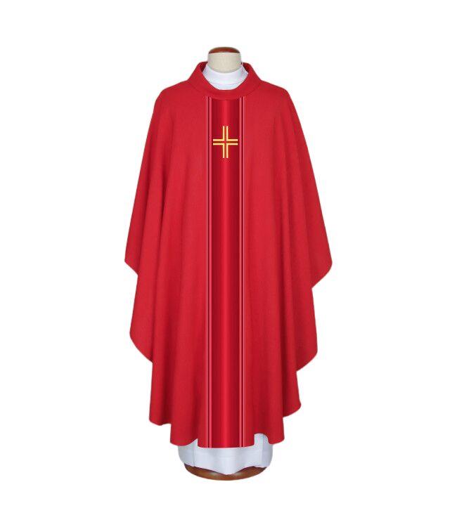 Miseruha (piros) kereszt hímzéssel, stólával