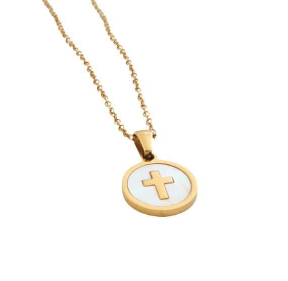 Aranyszínű nyaklánc éremmel