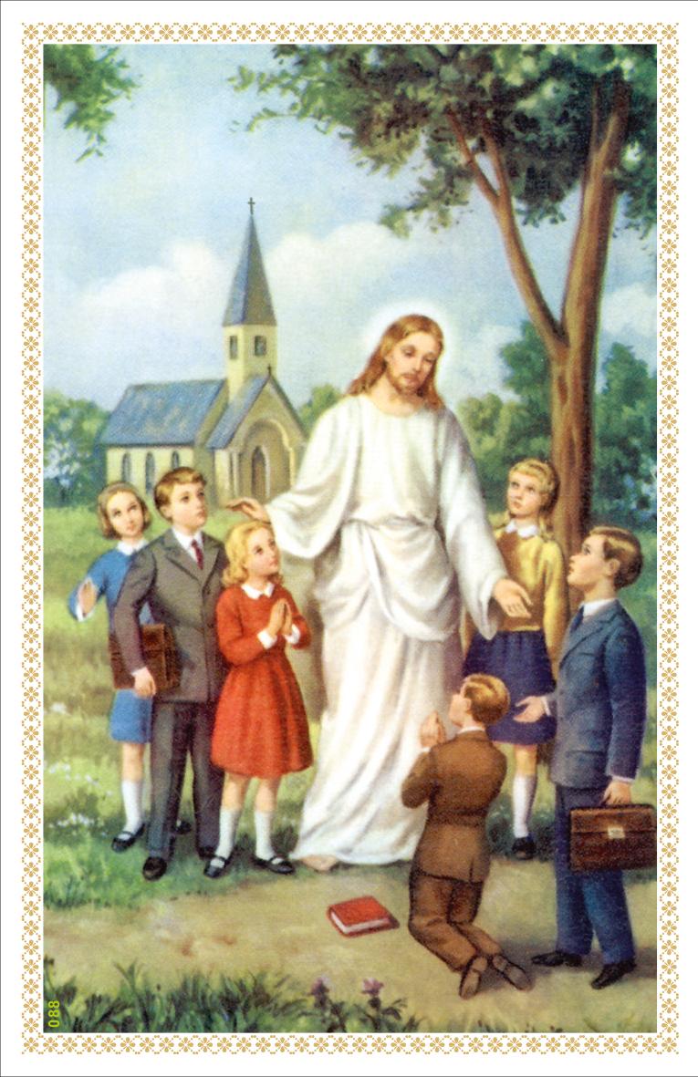 jezus-a-gyerekekkel-imadsagos-kep-11-cm-x-7-cmes