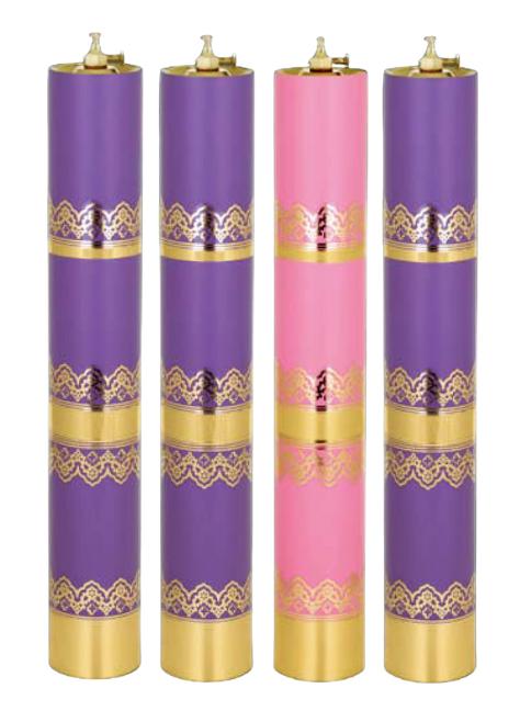 Olajgyertya, adventi szett, állítható kanócos, 40 cm magas