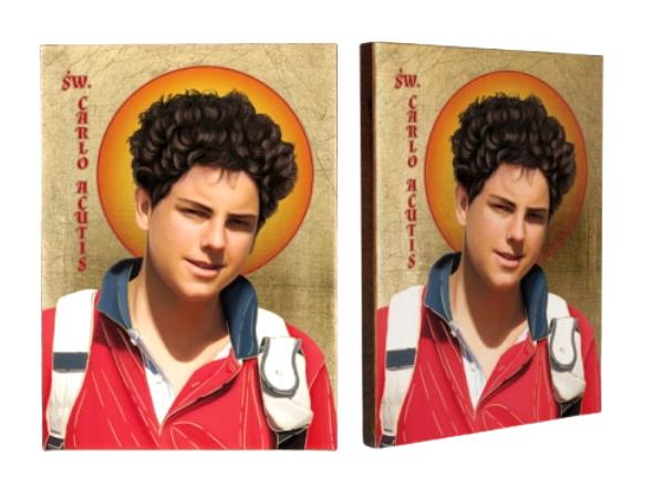 Ikon kép, Szent Carlo Acutis, 16,5 cm x 23 cm