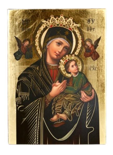 Szűz Mária a kis Jézussal ikon, 12 cm x 16,5 cm