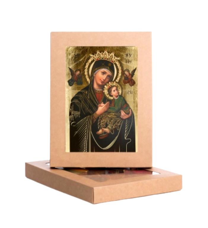 Szűz Mária a kis Jézussal ikon, 12 cm x 16,5 cm