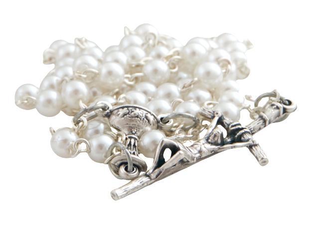 Gyöngyház üveg rózsafüzér