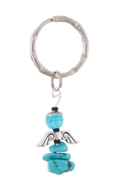 Türkiz angyal kulcstartó