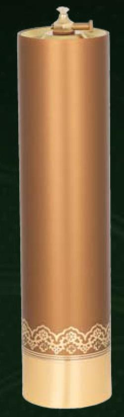 Olajgyertya, óaranyszínű, állítható kanócos, 31 cm magas