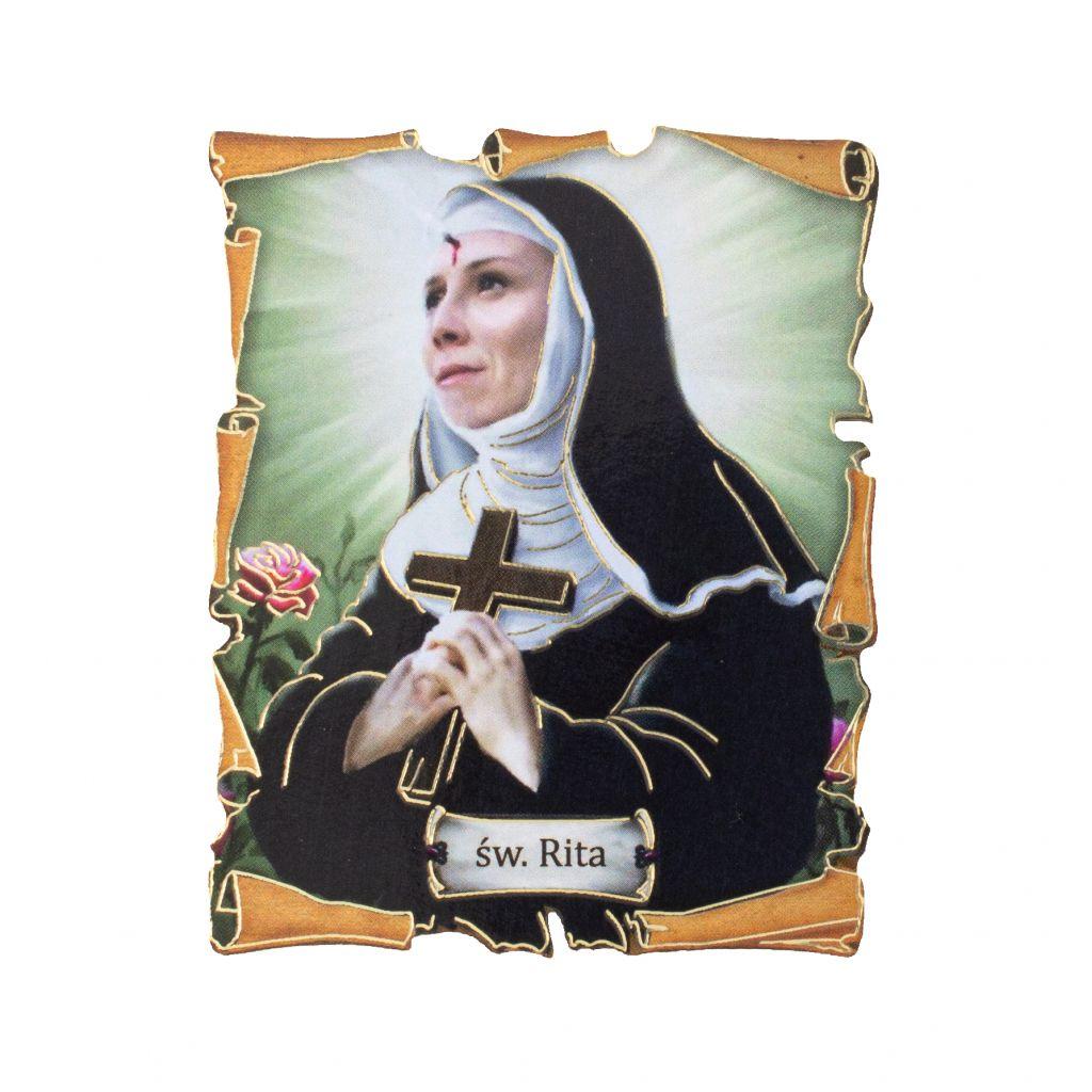 Hűtőmágnes, Szent Rita, 6 cm x 7,5 cm
