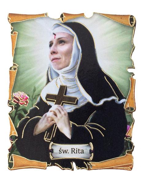 Hűtőmágnes, Szent Rita, 6 cm x 7,5 cm