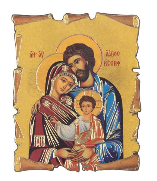 Hűtőmágnes, Szent Család ikon, 6 cm x 7,5 cm