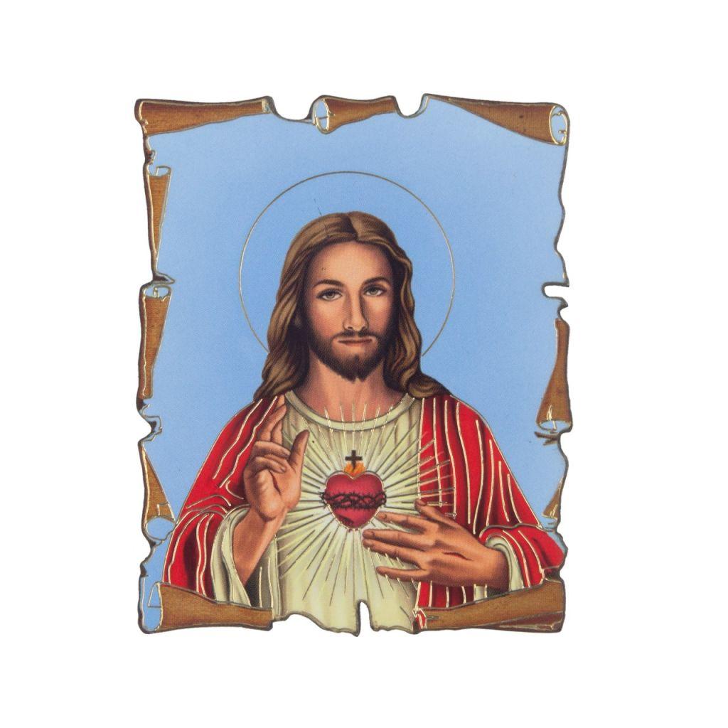 Hűtőmágnes, Jézus Szíve, 6 cm x 7,5 cm