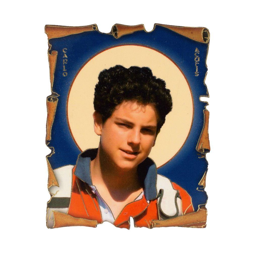 Hűtőmágnes, Szent Carlo Acutis, 6 cm x 7,5 cm