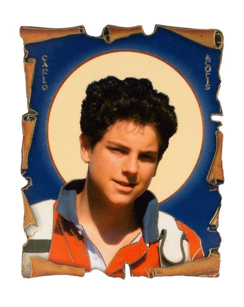 Hűtőmágnes, Szent Carlo Acutis, 6 cm x 7,5 cm