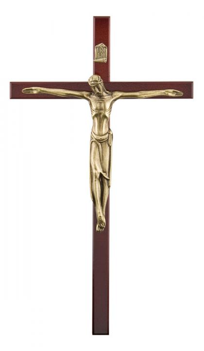 Fali fa feszület sötétbarna színben, 47 cm-es
